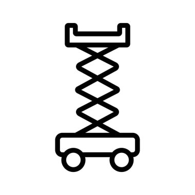 Mekanik kriko ikon vektörü. İnce çizgi işareti. İzole edilmiş kontür sembolü gösterimi