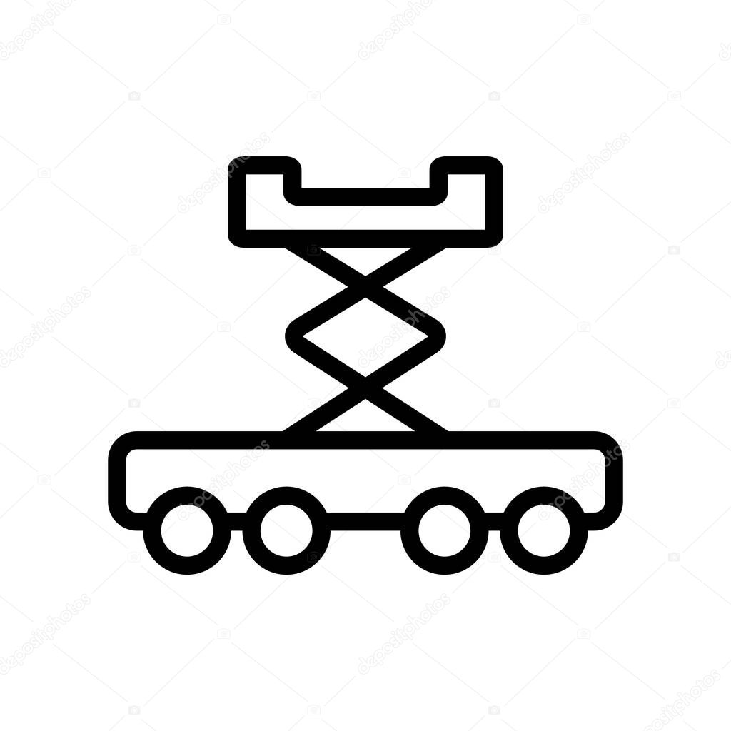 hydraulic jack icon vector. Thin line sign. Isolated contour symbol illustration