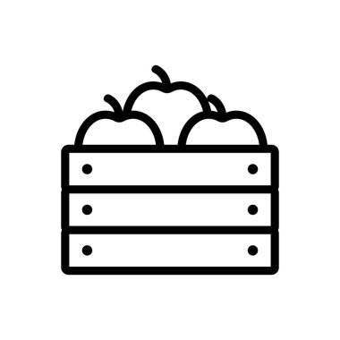 Kutu ikon vektöründe domatesler. İnce çizgi işareti. İzole edilmiş kontür sembolü gösterimi