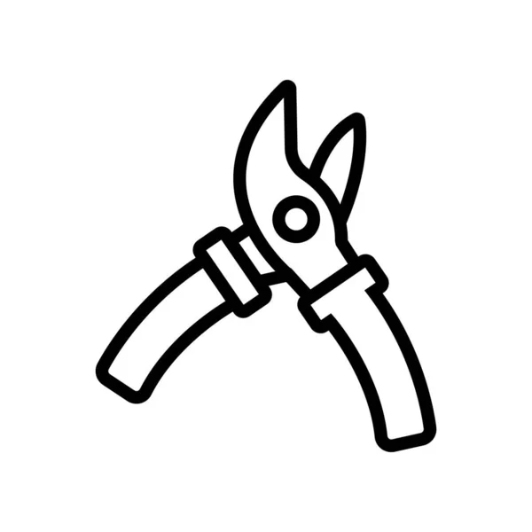Ножиці Садові Значок Вектор Знак Тонкої Лінії Ізольована Контурна Символьна — стоковий вектор