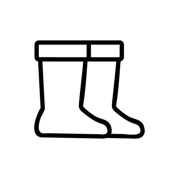 橡胶靴图标矢量 细线标志 孤立的等高线符号说明 — 图库矢量图片