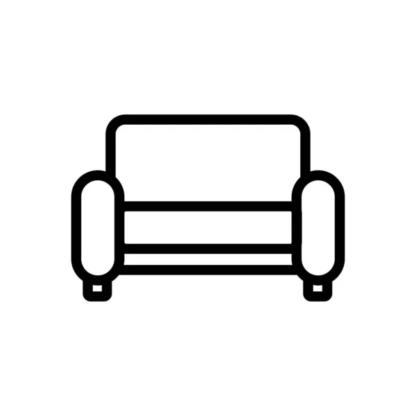 Home Sofa Icon Vektor Schlankheitszeichen Isolierte Kontursymboldarstellung — Stockvektor