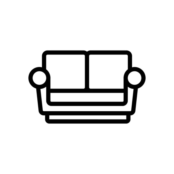 Home Sofa Icon Vektor Schlankheitszeichen Isolierte Kontursymboldarstellung — Stockvektor