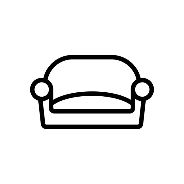 Home Sofa Icon Vektor Schlankheitszeichen Isolierte Kontursymboldarstellung — Stockvektor