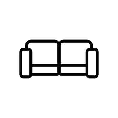 rahat koltuk ikonu vektörü. İnce çizgi işareti. İzole edilmiş kontür sembolü gösterimi