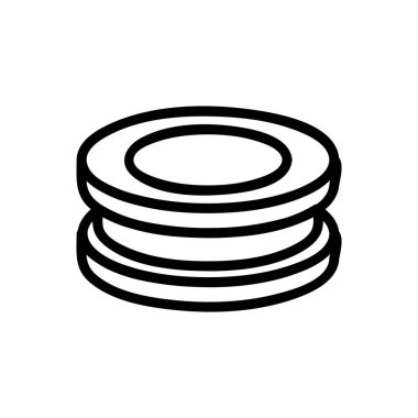 Bisküvi kurabiye ikonu vektörü. İnce çizgi işareti. İzole edilmiş kontür sembolü gösterimi