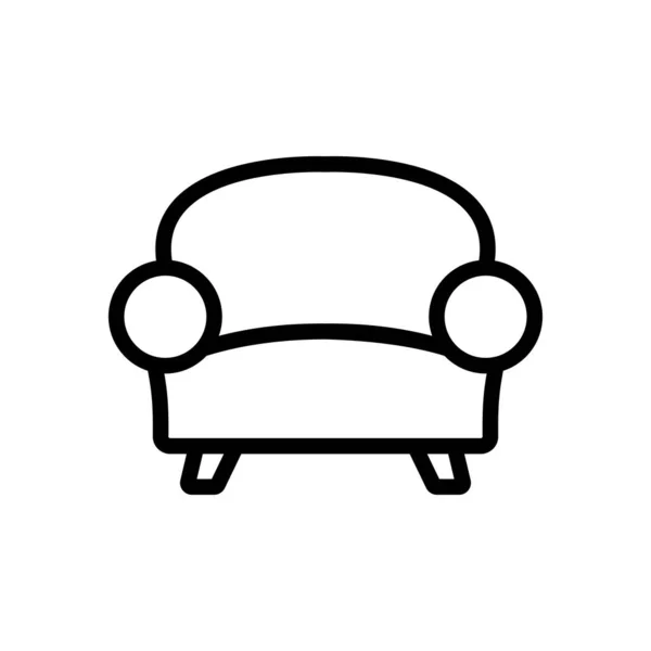 Home Sofa Icon Vektor Schlankheitszeichen Isolierte Kontursymboldarstellung — Stockvektor