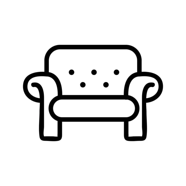Vektor Ikon Sofa Sementara Tanda Garis Tipis Ilustrasi Simbol Kontur - Stok Vektor