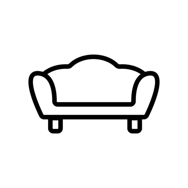 临时沙发图标向量 细线标志 孤立的等高线符号说明 — 图库矢量图片