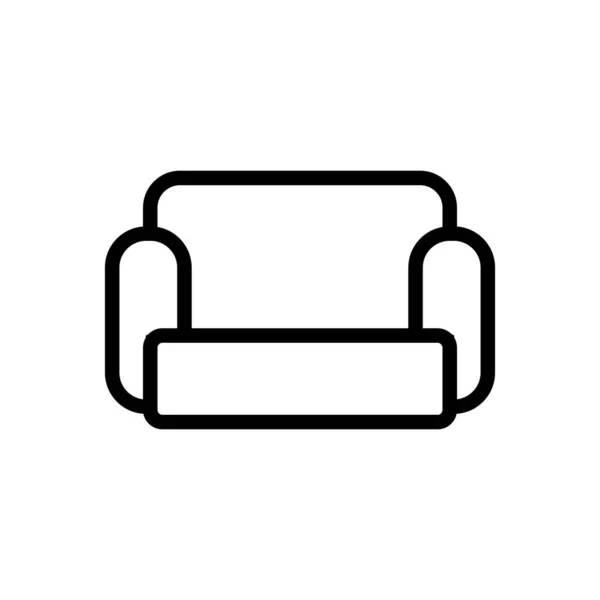 Confortable Icône Canapé Vecteur Signe Fin Illustration Symbole Contour Isolé — Image vectorielle