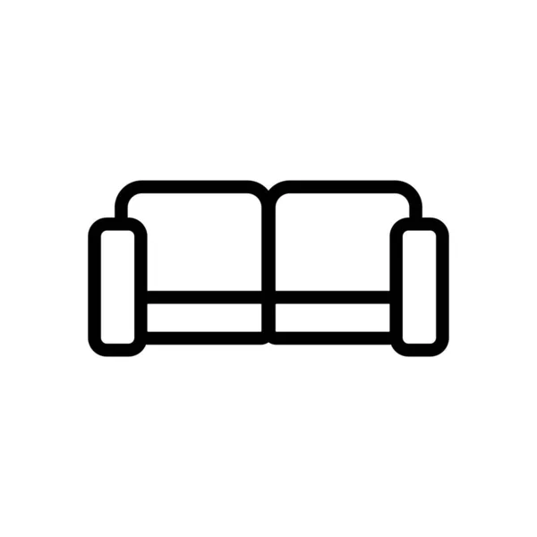 Bequemes Sofa Symbol Vektor Schlankheitszeichen Isolierte Kontursymboldarstellung — Stockvektor