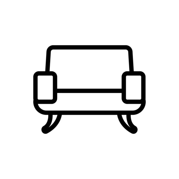 Bequemes Sofa Symbol Vektor Schlankheitszeichen Isolierte Kontursymboldarstellung — Stockvektor