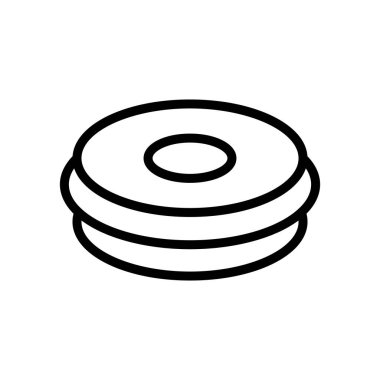 Kurabiye ikonu vektörü. İnce çizgi işareti. İzole edilmiş kontür sembolü gösterimi