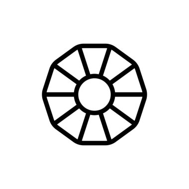 Kurabiye ikonu vektörü. İnce çizgi işareti. İzole edilmiş kontür sembolü gösterimi