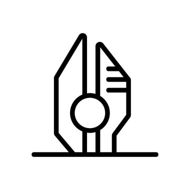 Şehrin gelecekteki ikon vektörü. İnce çizgi işareti. İzole edilmiş kontür sembolü gösterimi