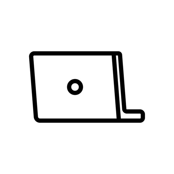 Laptop Symbolvektor Schlankheitszeichen Isolierte Kontursymboldarstellung — Stockvektor