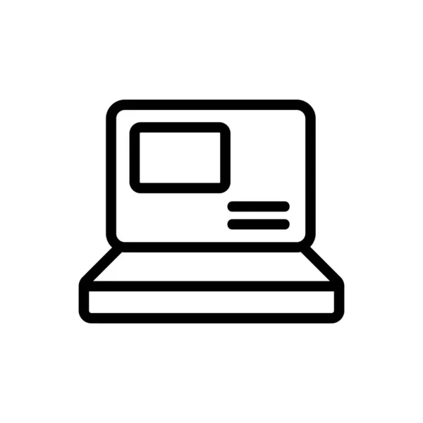 Wektor Ikony Laptopa Znak Cienkiej Linii Ilustracja Izolowanego Symbolu Konturu — Wektor stockowy