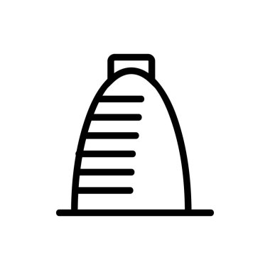 Gökdelen ikon vektörü. İnce çizgi işareti. İzole edilmiş kontür sembolü gösterimi