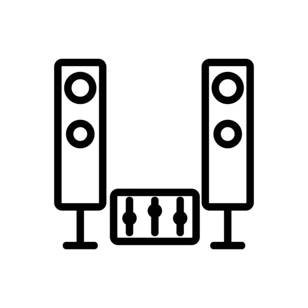 Icono Columna Audio Vector Signo Línea Delgada Ilustración Del Símbolo — Vector de stock