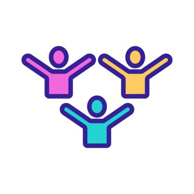 Futbol taraftarı ikon vektörü. İnce çizgi işareti. İzole edilmiş kontür sembolü gösterimi