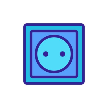 Elektrik soketi bağlantı ikonu vektörü. İnce çizgi işareti. İzole edilmiş kontür sembolü gösterimi