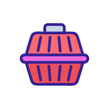 Evcil hayvan ikonu taşıyıcısı. İnce çizgi işareti. İzole edilmiş kontür sembolü gösterimi