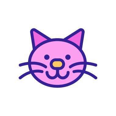 Kedi simgesi vektörü. İnce çizgi işareti. İzole edilmiş kontür sembolü gösterimi