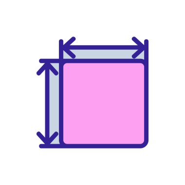 Vektör simgesinin boyutunu ölç. İnce çizgi işareti. İzole edilmiş kontür sembolü gösterimi