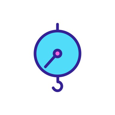 Yuvarlak vektör simgesini ölçeklendirir. İnce çizgi işareti. İzole edilmiş kontür sembolü gösterimi