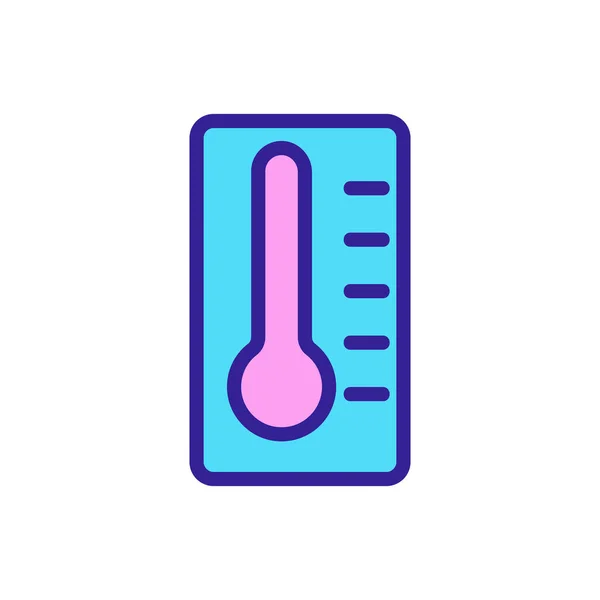 Thermometer Icoon Vector Een Dun Lijnteken Geïsoleerde Contoursymbool Illustratie — Stockvector