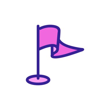 Konum simgesi vektörü. İnce çizgi işareti. İzole edilmiş kontür sembolü gösterimi