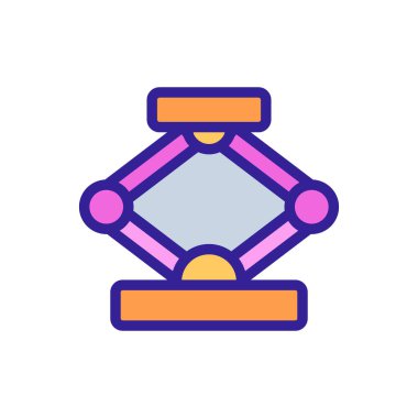 Mekanik kriko ikon vektörü. İnce çizgi işareti. İzole edilmiş kontür sembolü gösterimi