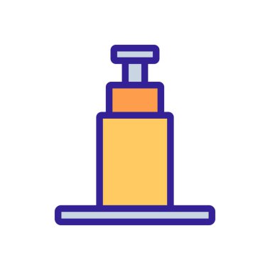 Hidrolik kriko ikon vektörü. İnce çizgi işareti. İzole edilmiş kontür sembolü gösterimi