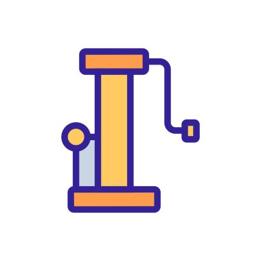 Araba kriko ikon vektörü. İnce çizgi işareti. İzole edilmiş kontür sembolü gösterimi