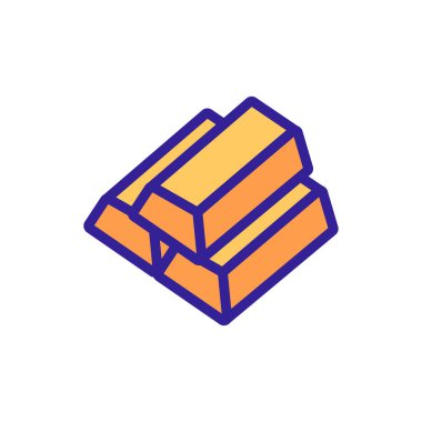 Altın simge vektörü çubuğu. İnce çizgi işareti. İzole edilmiş kontür sembolü gösterimi