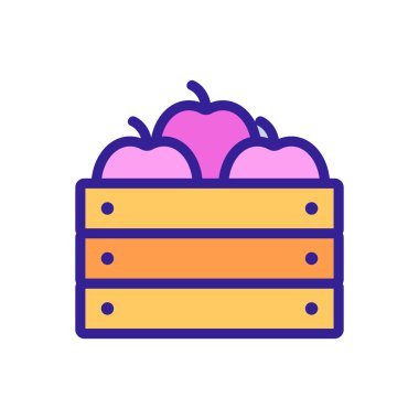 Kutu ikon vektöründe domatesler. İnce çizgi işareti. İzole edilmiş kontür sembolü gösterimi