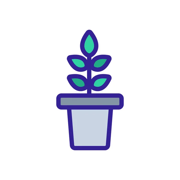 Plante Dans Vecteur Icône Jardin Signe Fin Illustration Symbole Contour — Image vectorielle