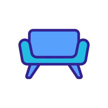 Geçici kanepe ikonu vektörü. İnce çizgi işareti. İzole edilmiş kontür sembolü gösterimi