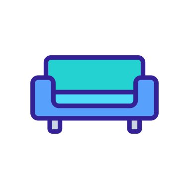 Geçici kanepe ikonu vektörü. İnce çizgi işareti. İzole edilmiş kontür sembolü gösterimi