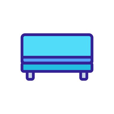 rahat koltuk ikonu vektörü. İnce çizgi işareti. İzole edilmiş kontür sembolü gösterimi