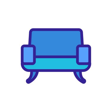 rahat koltuk ikonu vektörü. İnce çizgi işareti. İzole edilmiş kontür sembolü gösterimi