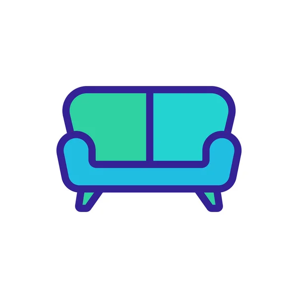 Home Sofa Icon Vektor Schlankheitszeichen Isolierte Kontursymboldarstellung — Stockvektor