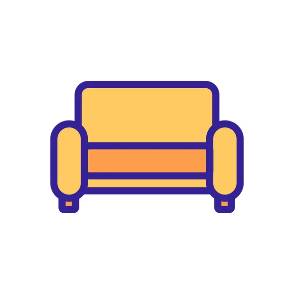 Home Sofa Icon Vektor Schlankheitszeichen Isolierte Kontursymboldarstellung — Stockvektor