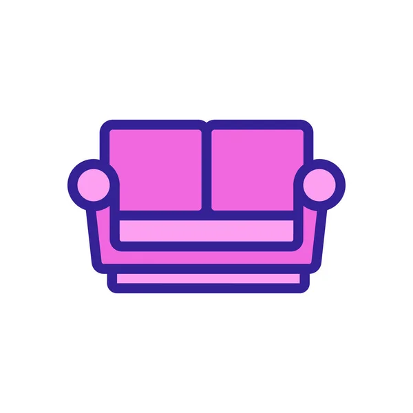 Home Sofa Icon Vektor Schlankheitszeichen Isolierte Kontursymboldarstellung — Stockvektor