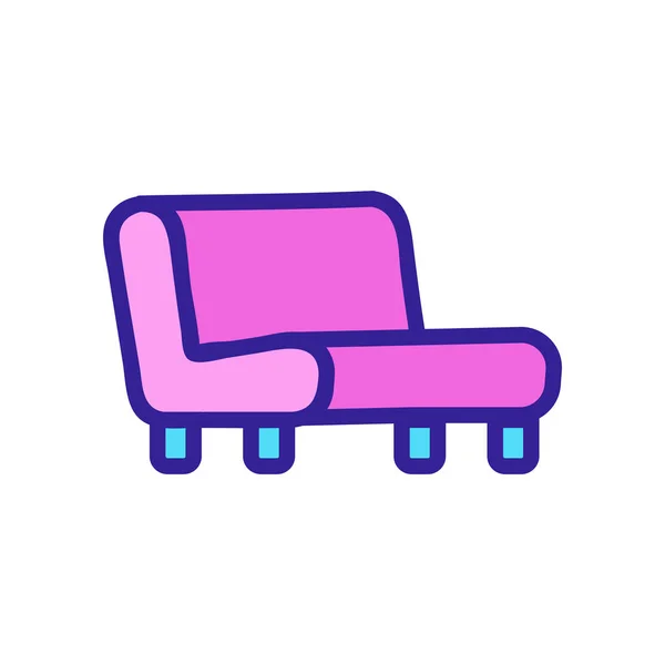 Bequemes Sofa Symbol Vektor Schlankheitszeichen Isolierte Kontursymboldarstellung — Stockvektor