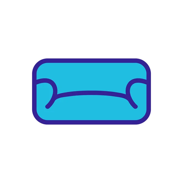 Comfortable Sofa Icon Vector Thin Line Sign Isolated Contour Symbol — Stock Vector