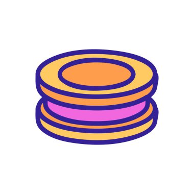 Bisküvi kurabiye ikonu vektörü. İnce çizgi işareti. İzole edilmiş kontür sembolü gösterimi