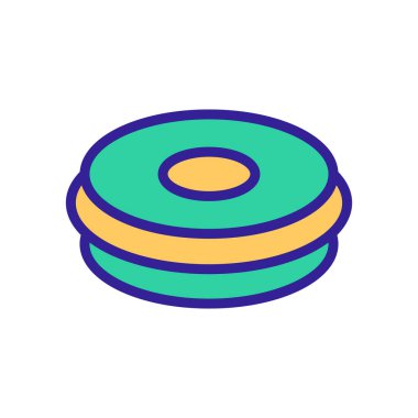 Kurabiye ikonu vektörü. İnce çizgi işareti. İzole edilmiş kontür sembolü gösterimi