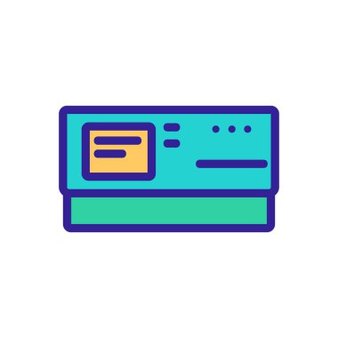 Retro bilgisayar simgesi vektörü. İnce çizgi işareti. İzole edilmiş kontür sembolü gösterimi