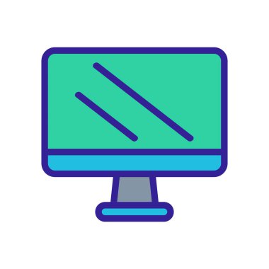 Modern bilgisayar simgesi vektörü. İnce çizgi işareti. İzole edilmiş kontür sembolü gösterimi